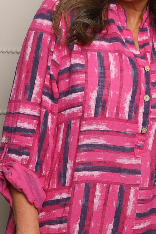 Glenna Pattern Cotton Top Fuchsia - Image 3
