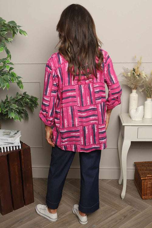 Glenna Pattern Cotton Top Fuchsia - Image 4