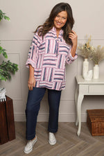 Glenna Pattern Cotton Top Pink Pink - Glenna Pattern Cotton Top Pink