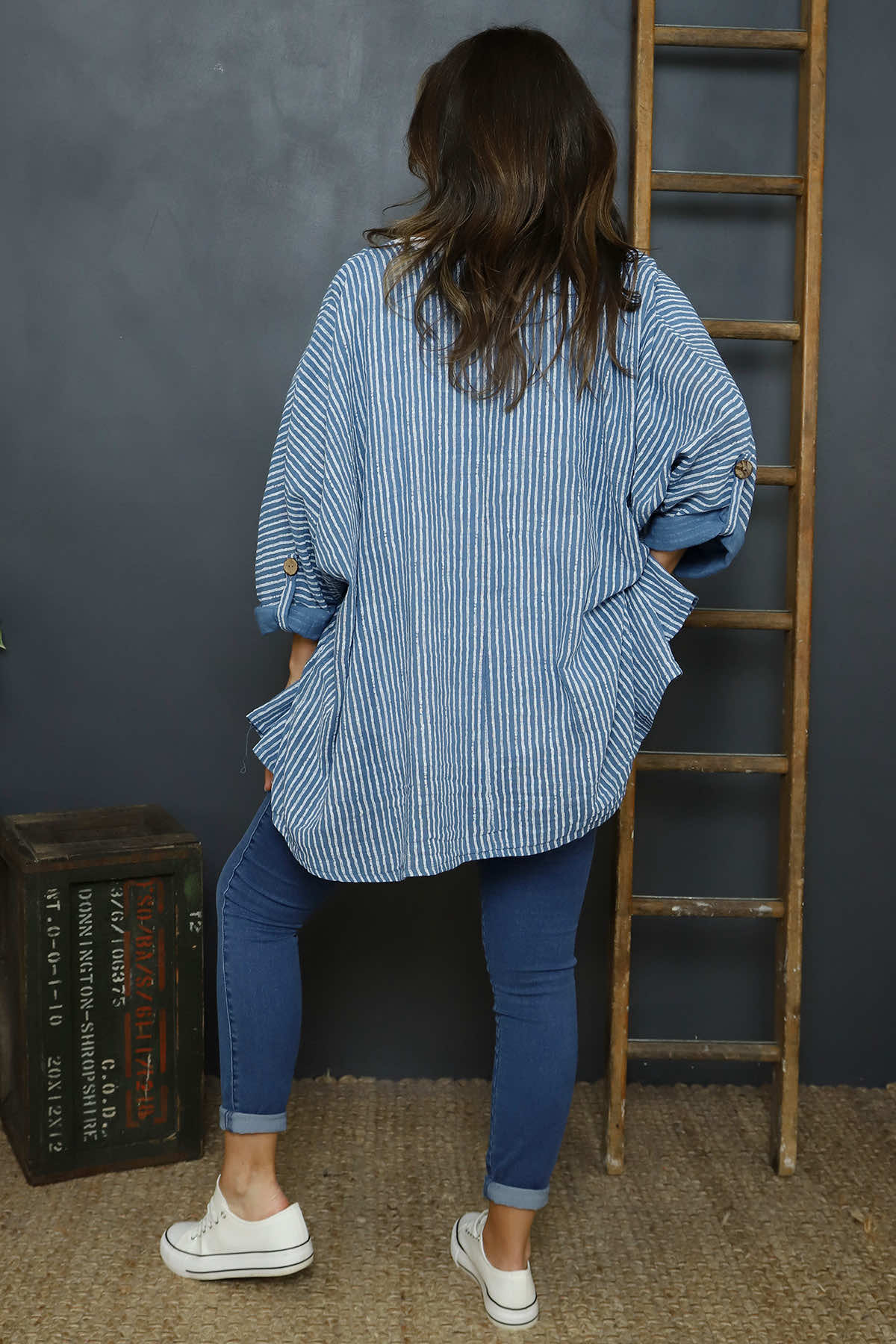 Carlota Stripe Linen Jacket Blue