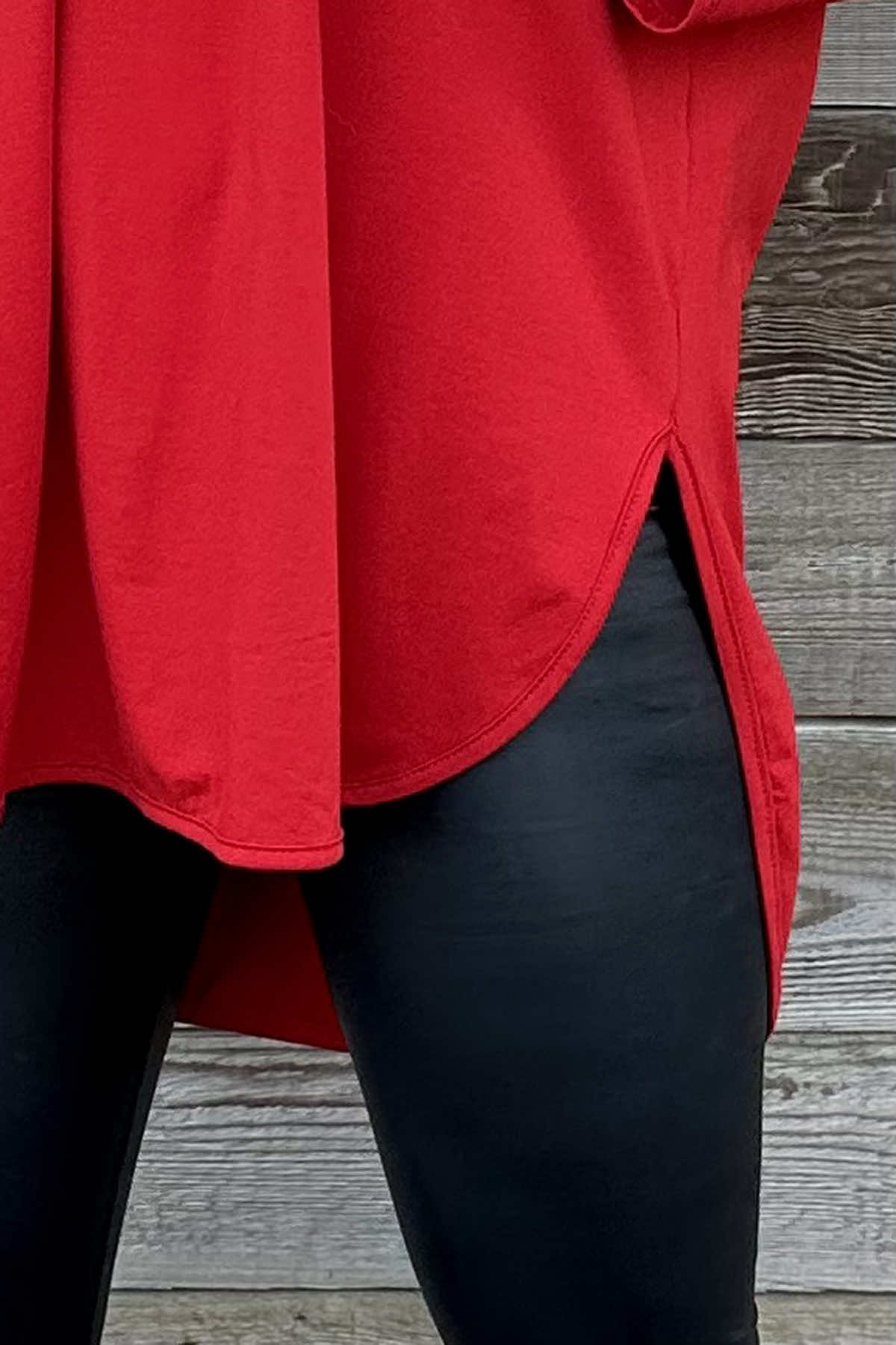 Billie V-Neck Cotton Top Red