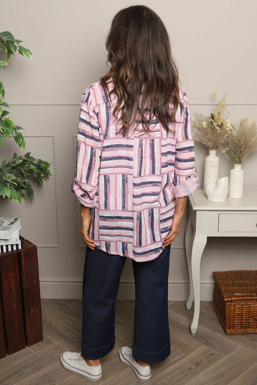 Glenna Pattern Cotton Top Pink - Image 4