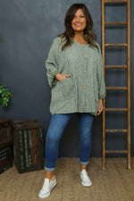 Carlota Stripe Linen Jacket Khaki Khaki - Carlota Stripe Linen Jacket Khaki