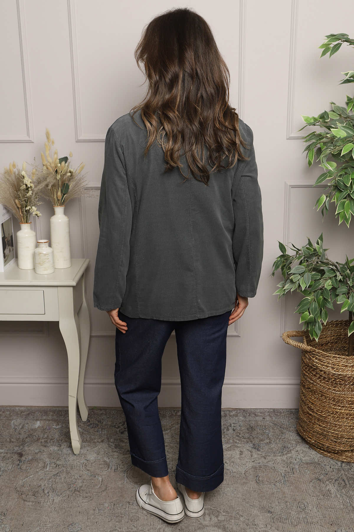 Marina Needlecord Jacket Charcoal