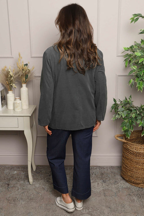 Marina Needlecord Jacket Charcoal - Image 7