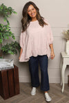 Bingham Tiered Cotton Top Pink