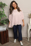 Bingham Tiered Cotton Top Pink