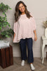 Bingham Tiered Cotton Top Pink
