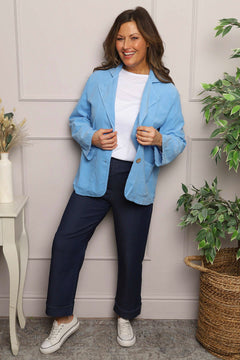 Marina Needlecord Jacket Powder Blue