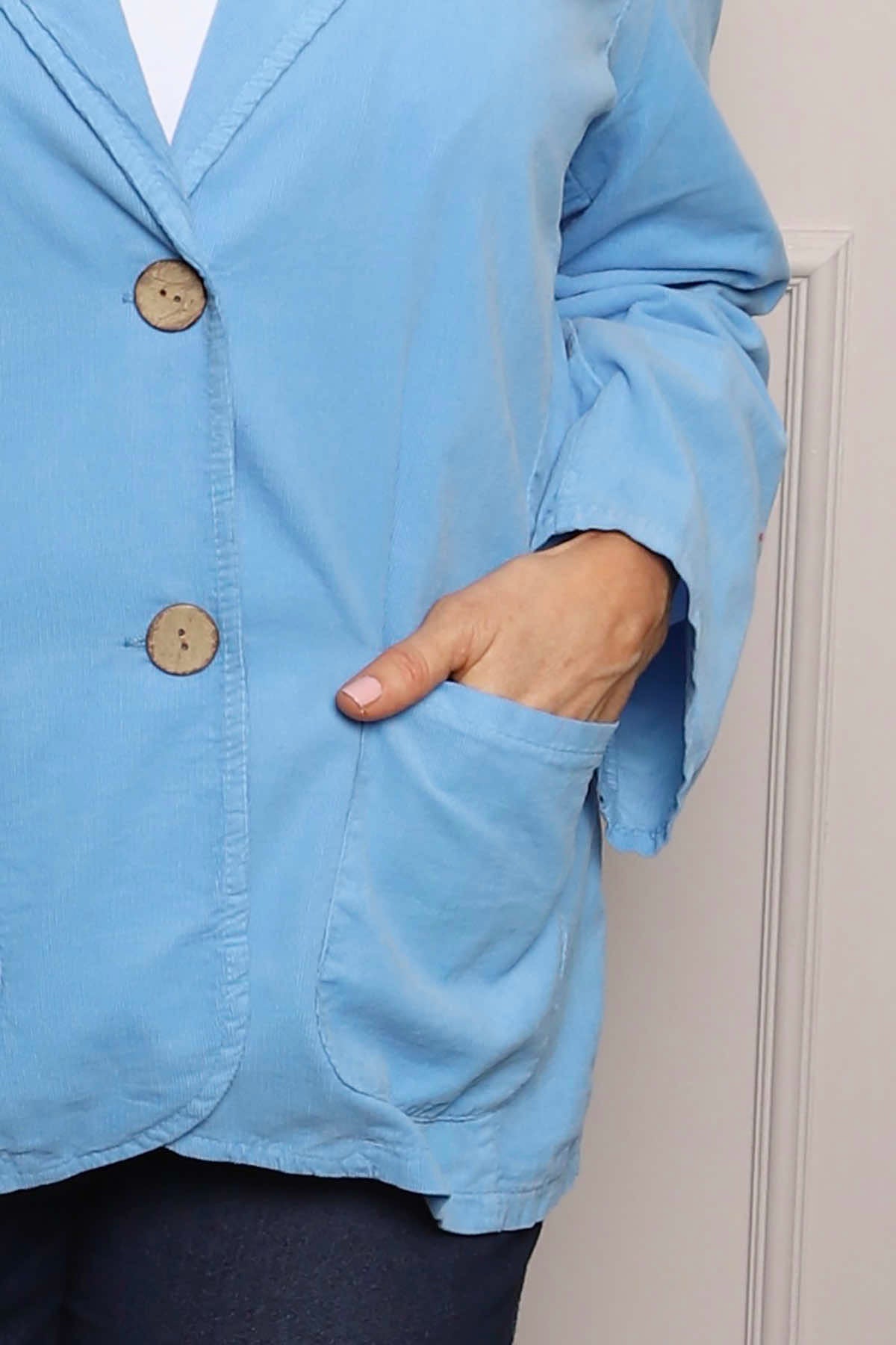 Marina Needlecord Jacket Powder Blue