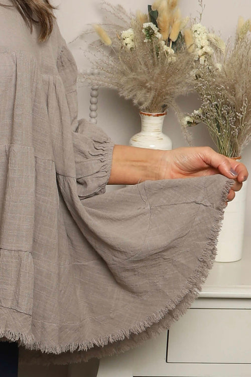 Bingham Tiered Cotton Top Mocha - Image 3