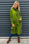 Charlize Print Cowl Neck Cotton Dress Olive