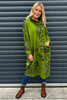 Charlize Print Cowl Neck Cotton Dress Olive