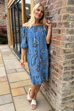 Nerina Paisley Print Tunic Blue Blue - Nerina Paisley Print Tunic Blue