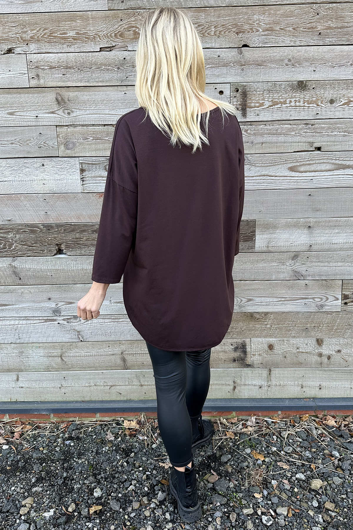 Billie V-Neck Cotton Top Cocoa