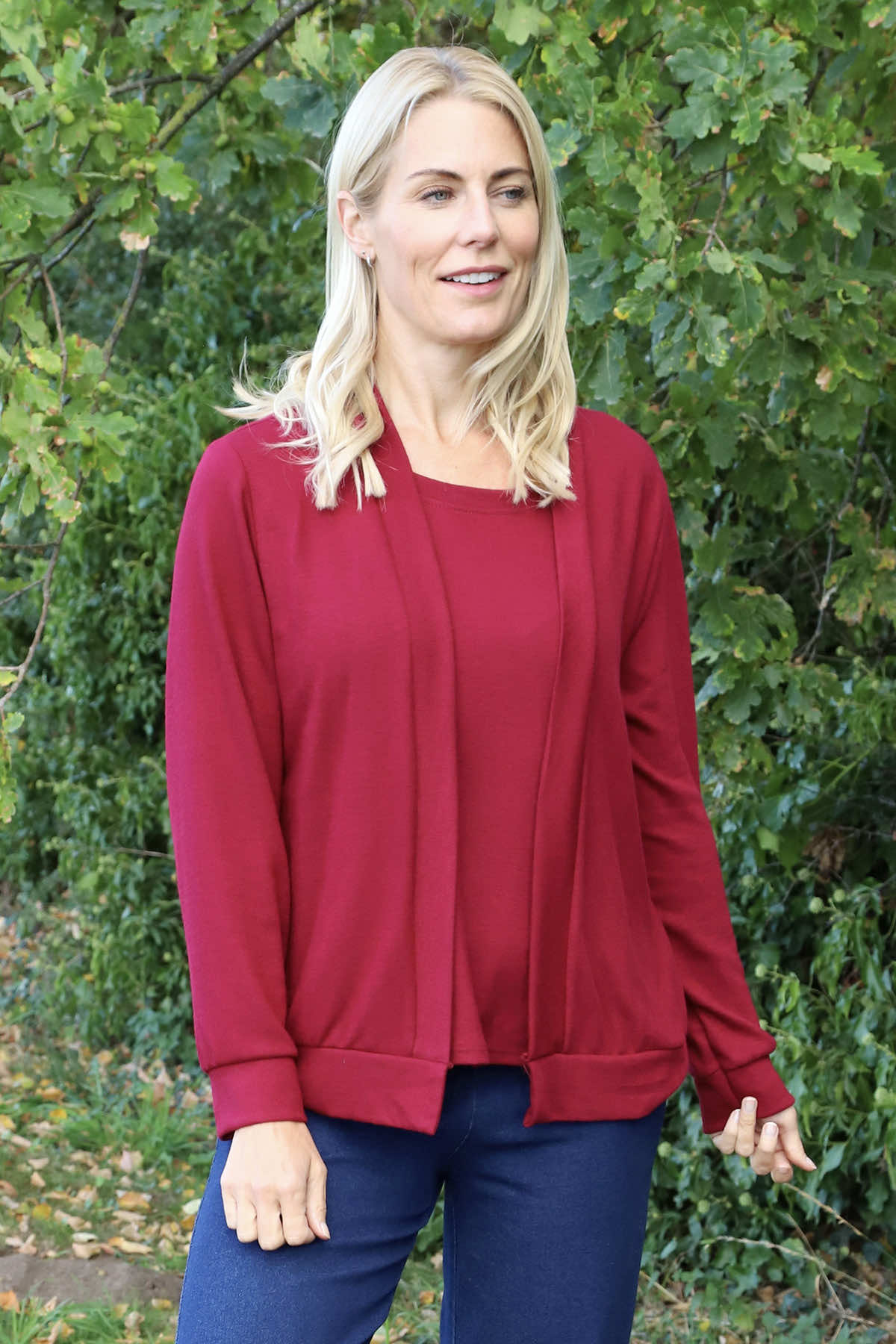 Evianna Knitted Top Wine