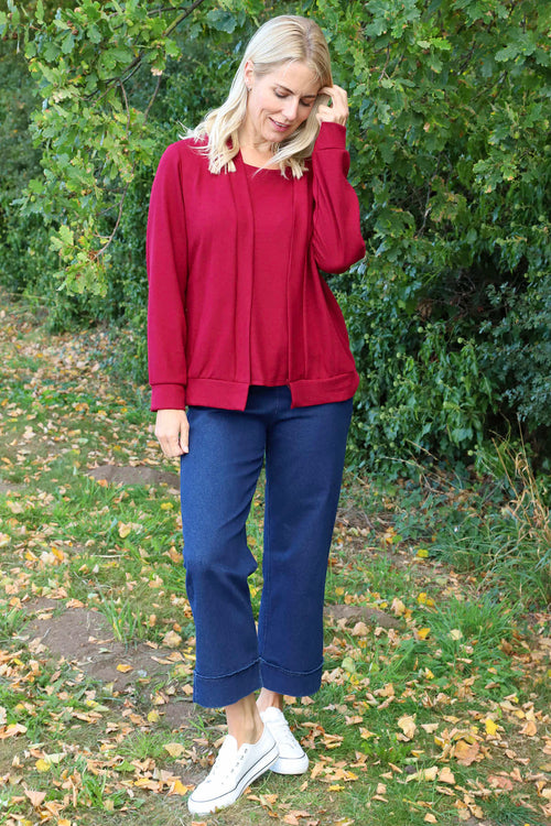 Evianna Knitted Top Wine - Image 3