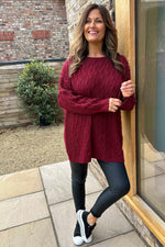 Wyatt Knitted Jumper Wine Wine - Wyatt Knitted Jumper Wine