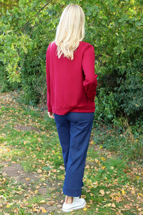 Evianna Knitted Top Wine - Image 4