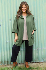 Marjorie Zip Hooded Jacket Khaki Khaki - Marjorie Zip Hooded Jacket Khaki