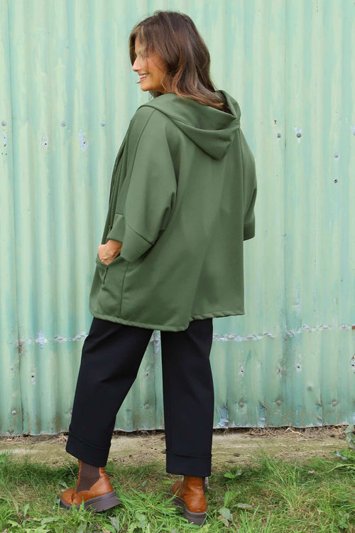 Marjorie Zip Hooded Jacket Khaki - Image 4