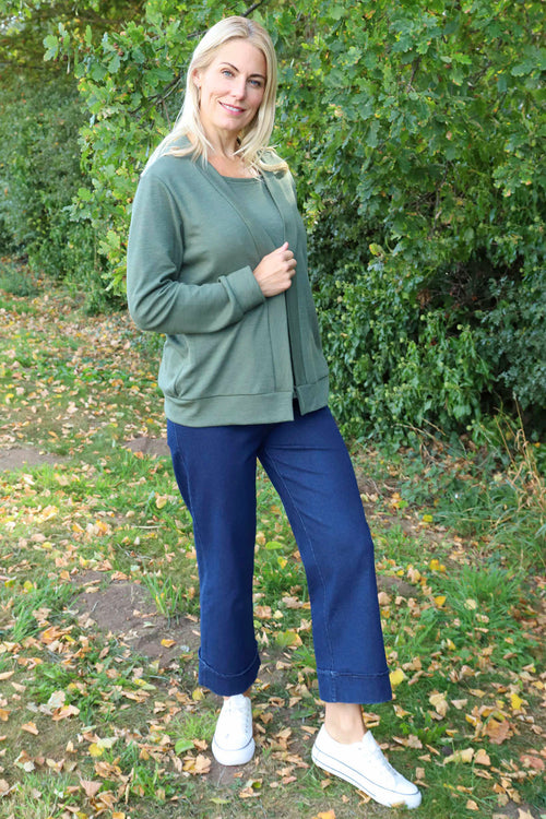 Evianna Knitted Top Khaki - Image 1