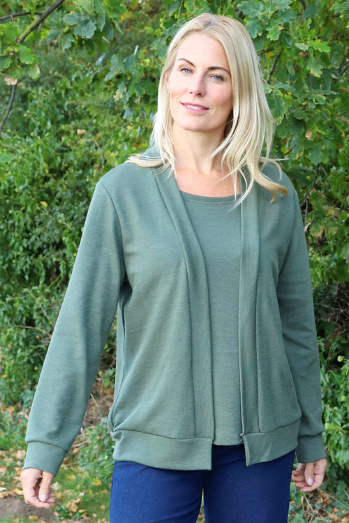 Evianna Knitted Top Khaki - Image 2