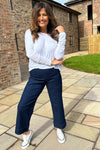 Darlene Wide Leg Trousers Dark Denim