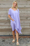 Nivana Dip Side Linen Dress Lilac