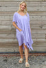 Nivana Dip Side Linen Dress Lilac