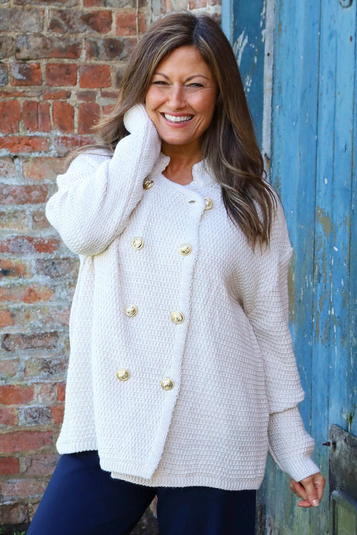 Belinda Knitted Cardigan Stone - Image 1
