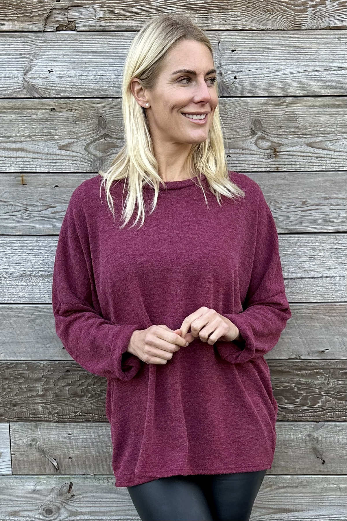 Marzia Sweat Top Wine