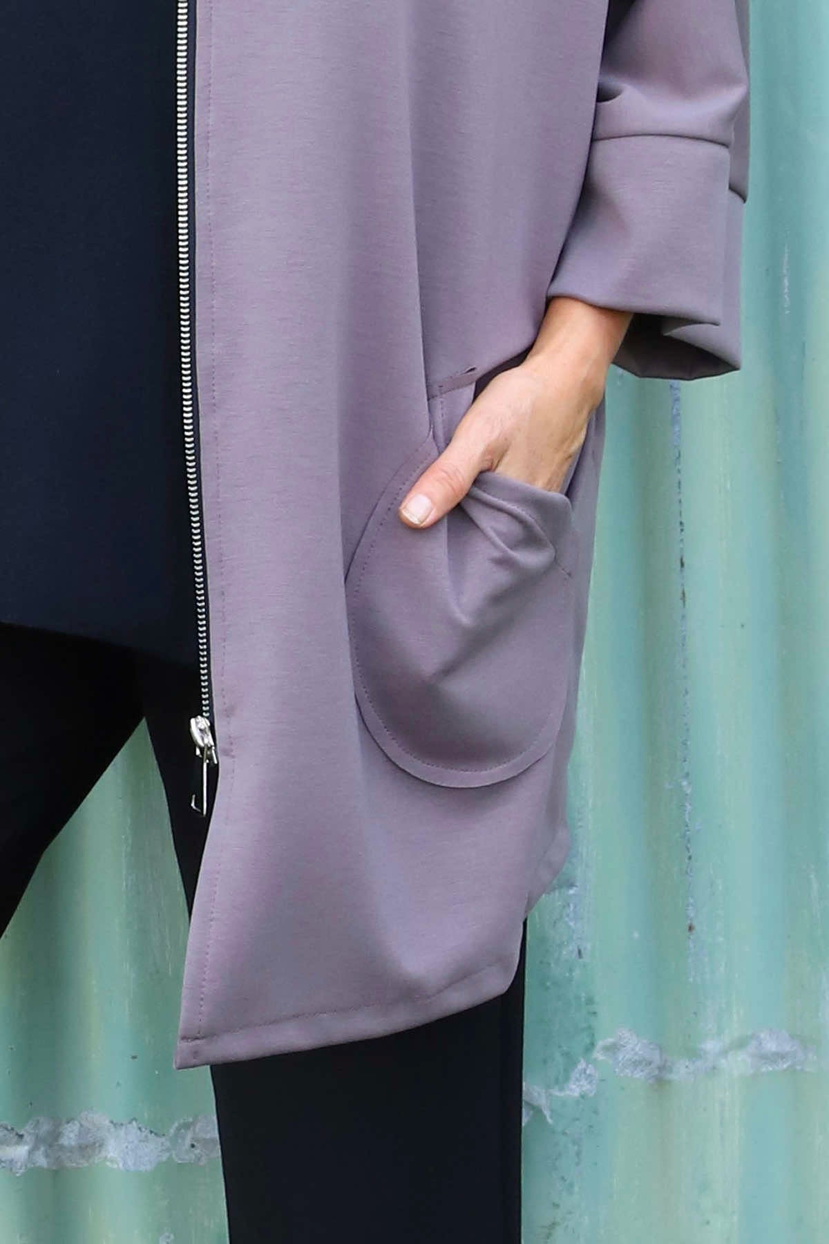 Marjorie Zip Hooded Jacket Mocha