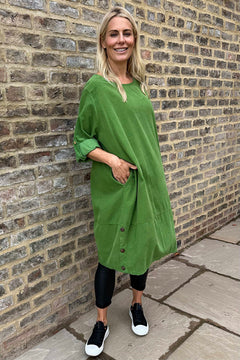 Deborah Needlecord Dress Green