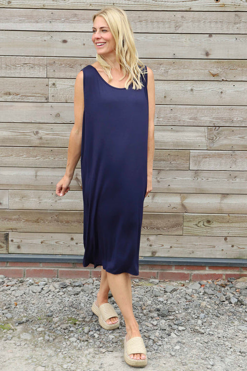 Brinda Sleeveless Dress Navy - Image 2