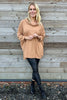 Catalina Cowl Neck Cotton Top Camel