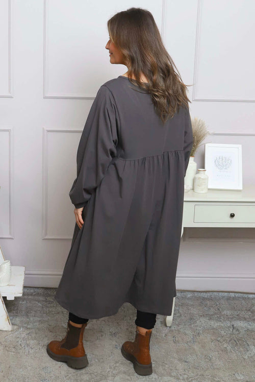 Eliza Cotton Dress Charcoal - Image 4