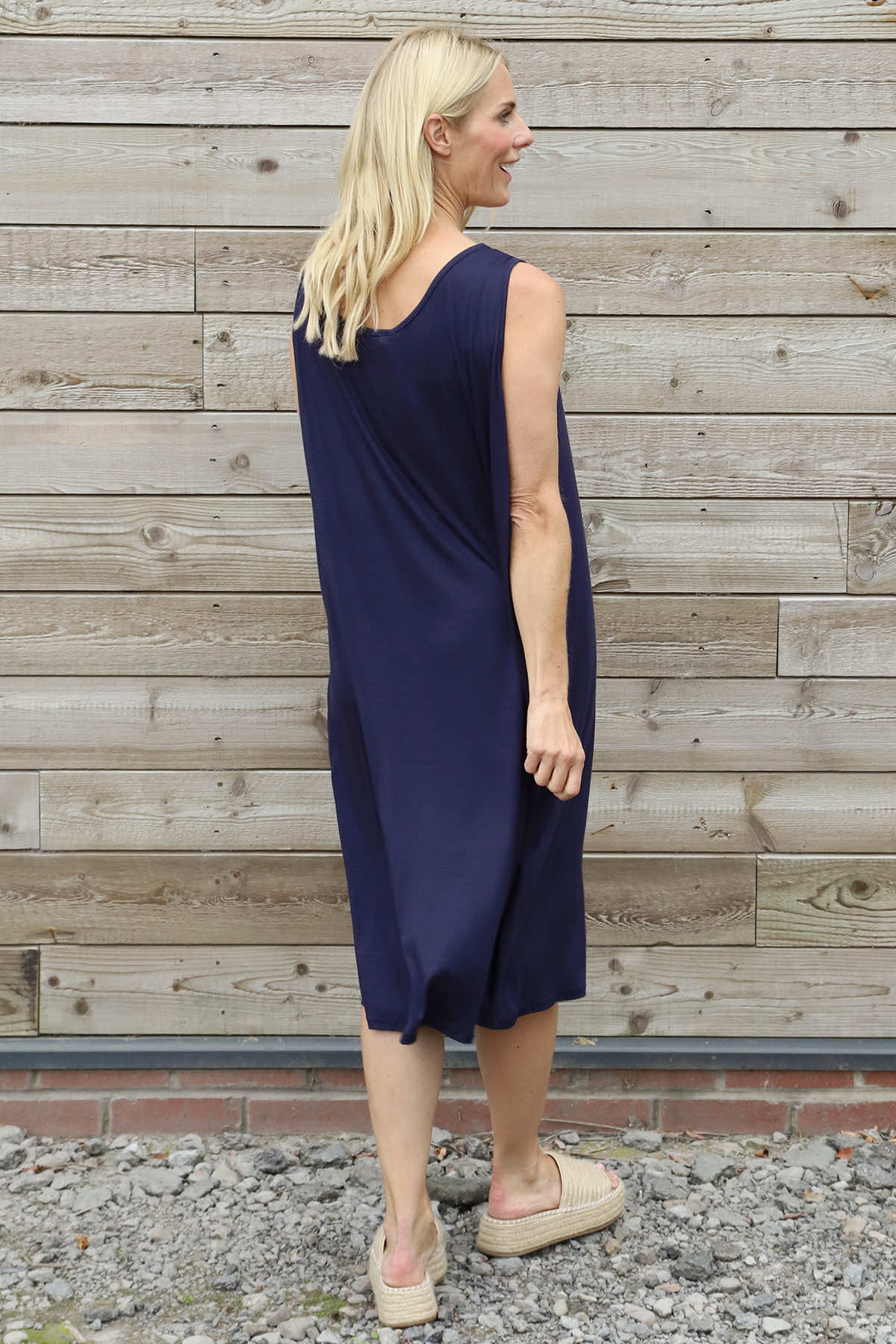 Brinda Sleeveless Dress Navy