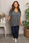 Burford V-Neck Top Charcoal