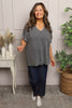 Burford V-Neck Top Charcoal