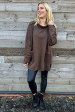 Katherine Cowl Pocket Top Cocoa Cocoa - Katherine Cowl Pocket Top Cocoa