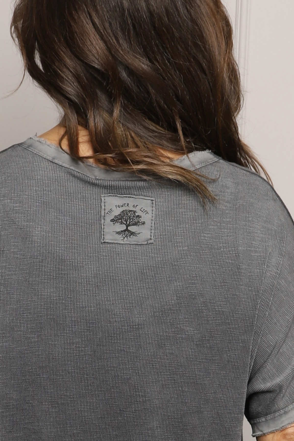 Burford V-Neck Top Charcoal