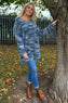 Lowri Fuzzy Stripe Jumper Blue