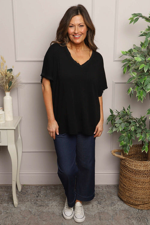Burford V-Neck Top Black - Image 3
