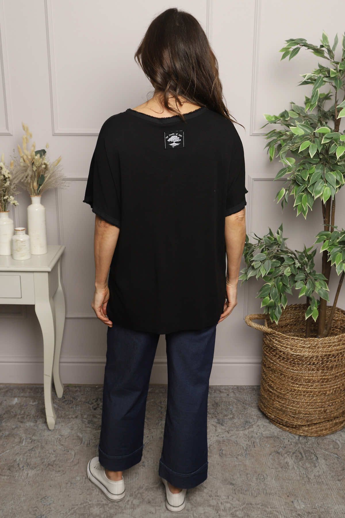 Burford V-Neck Top Black