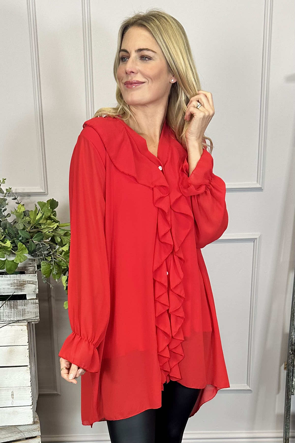 Dorota Shirt Tunic Red