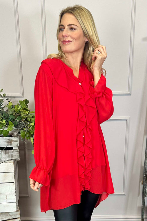 Dorota Shirt Tunic Red - Image 3