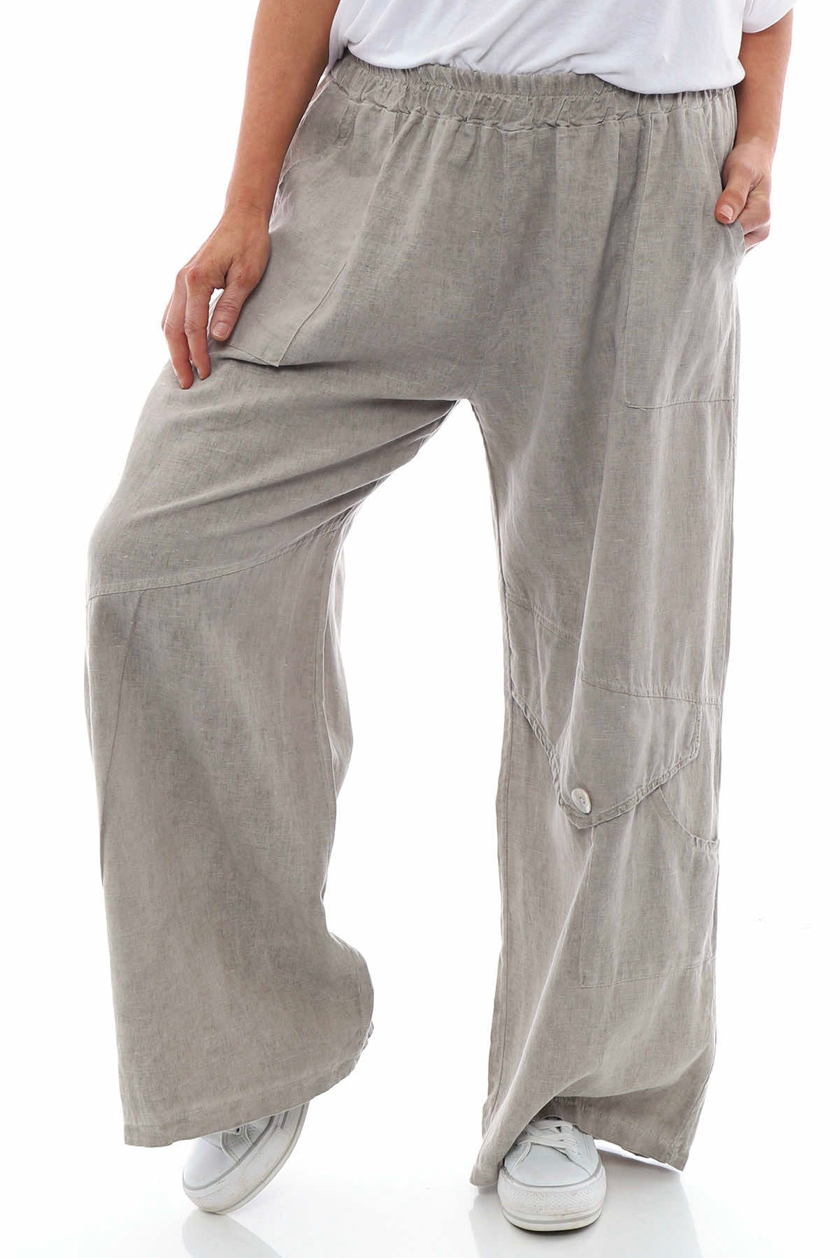 Womens Ladies Linen Trousers Full Length UK Size 10 12 14 16 18 20 | eBay