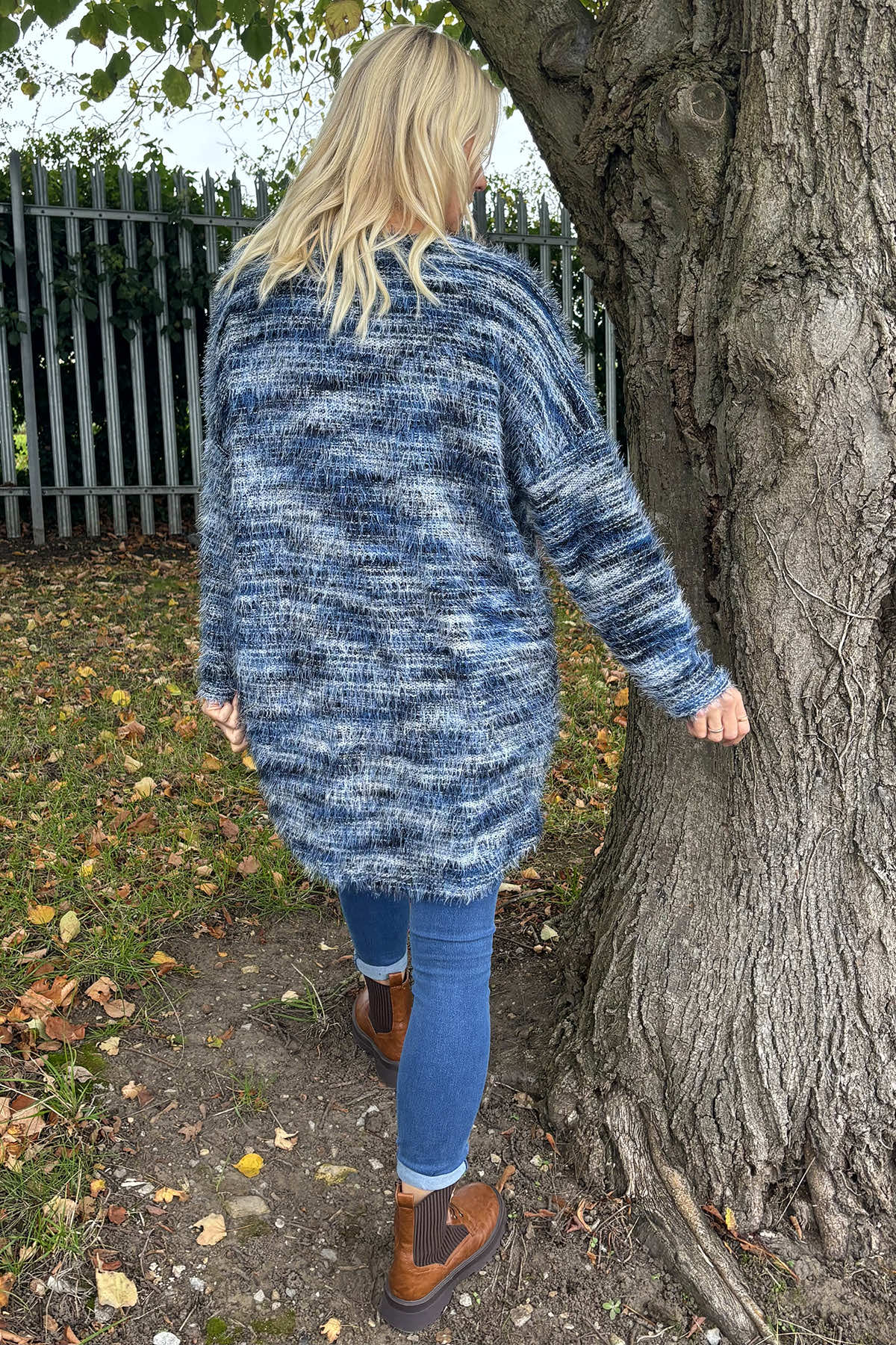 Lowri Fuzzy Stripe Jumper Blue