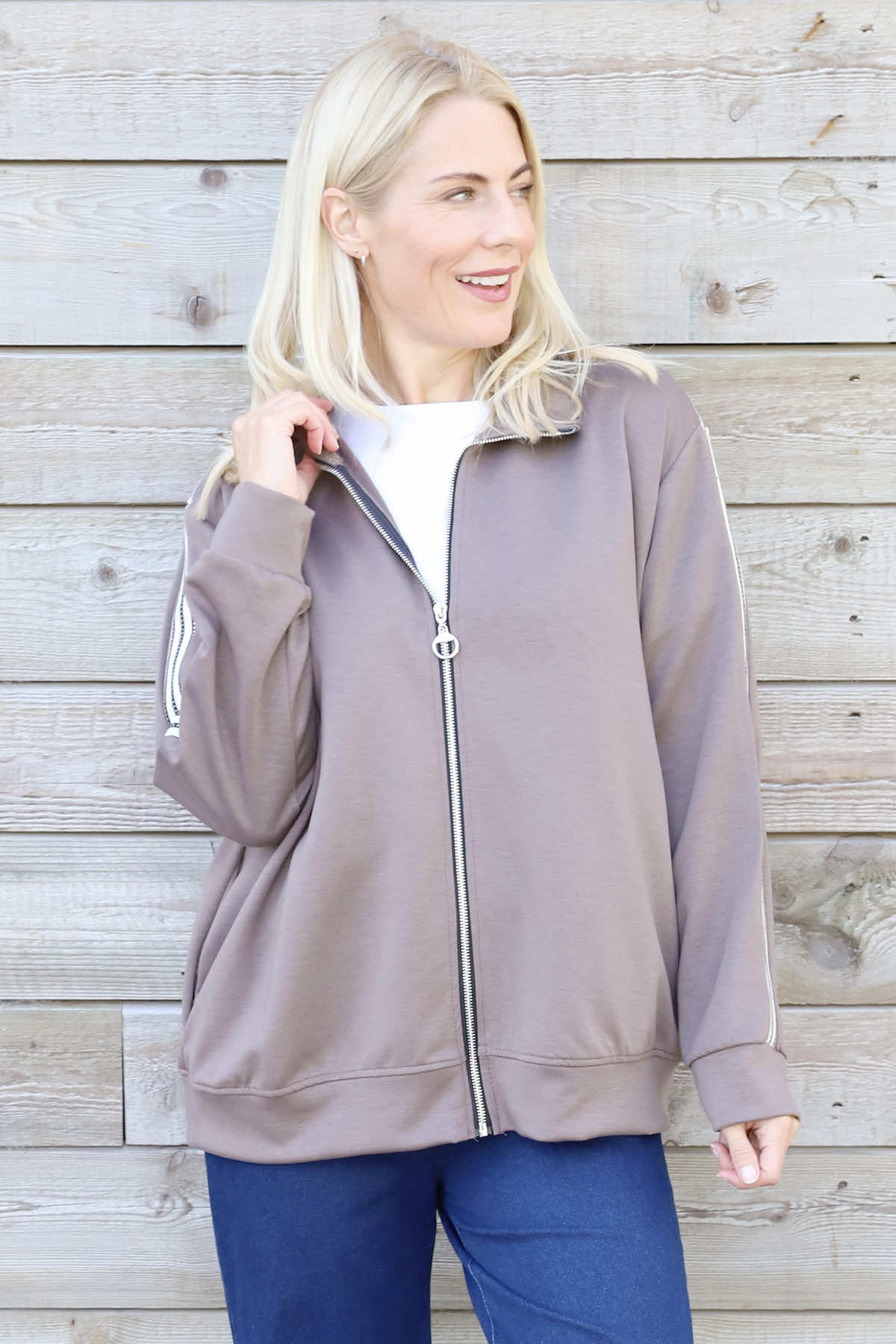 Safiya Zip Jacket Mocha